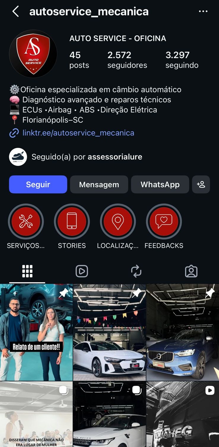 Perfil do Instagram da Auto Service
